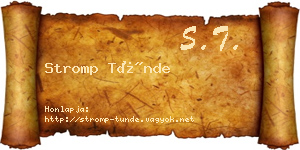 Stromp Tünde névjegykártya